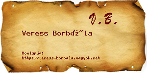 Veress Borbála névjegykártya
